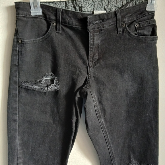 Harley Davidson Distressed Black Jeans Size 27 - Picture 4 of 12